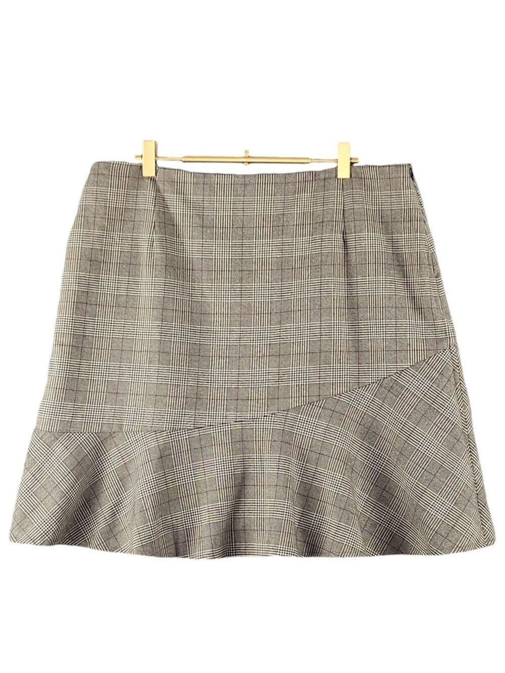 Cleo Petites Plaid Ruffle Hem Skirt - Size 16, Classic & Chic Design